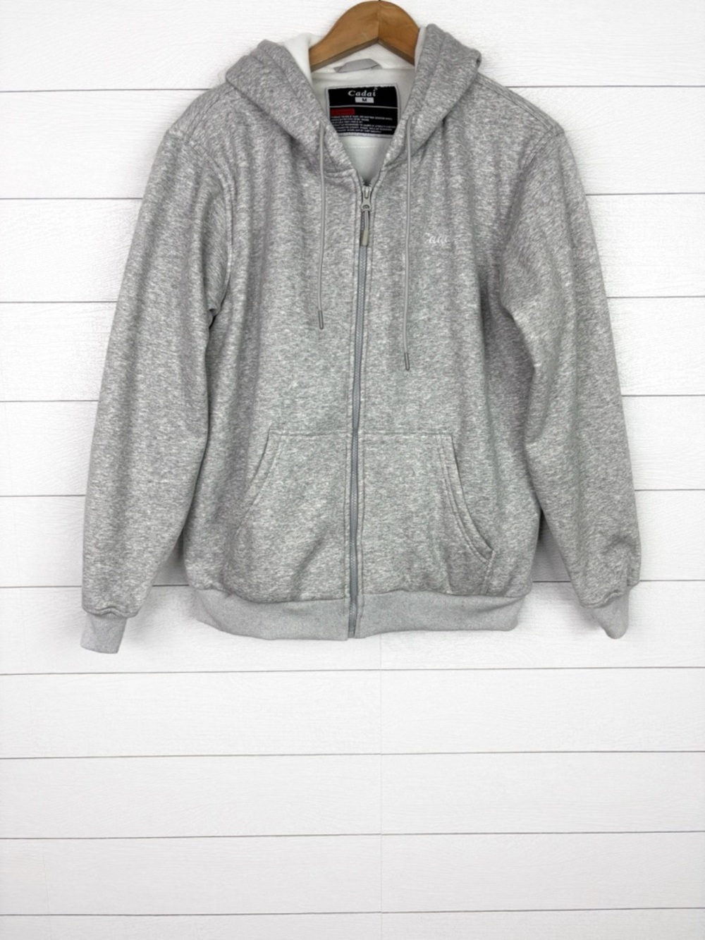 Cadai Heated Zip Hoodie Jacket Heather Gray Medium Battery Pack
